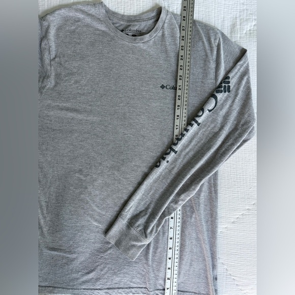 Columbia Men’s Gray Long Sleeve Logo Shirt Large Cotton Blend Stretch - Picture 8 of 9